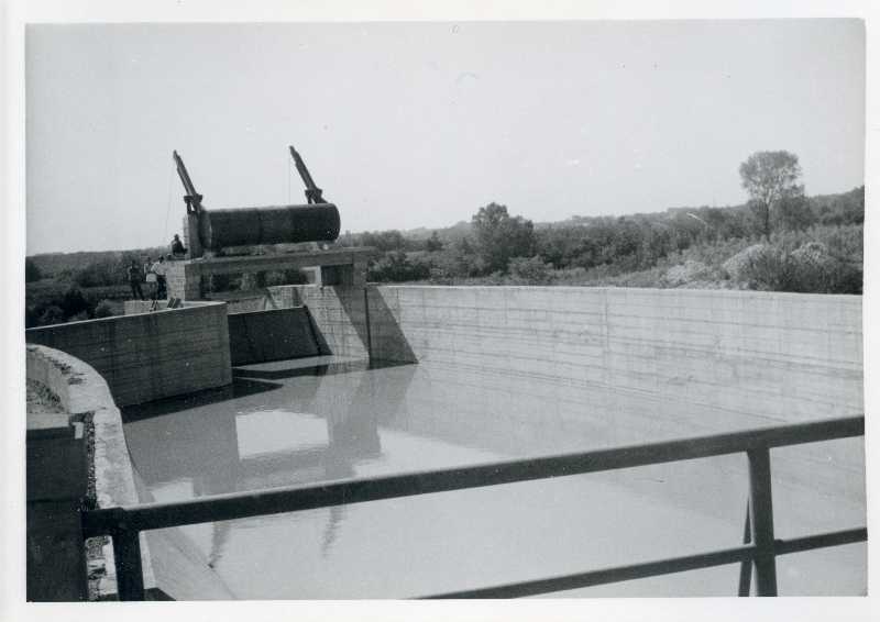 Farra d'Isonzo. Opera di presa per la centrale idroelettrica. Vasca di raccolta, dettaglio